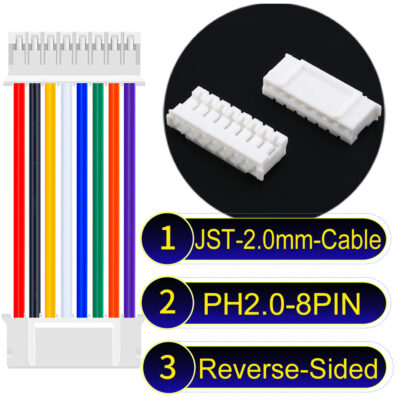 JST 2.0mm PH2.0 8Pin Reverse-Side-Head Cable