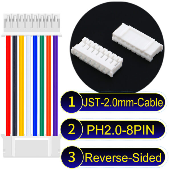 JST 2.0mm PH2.0 8Pin Reverse-Side-Head Cable