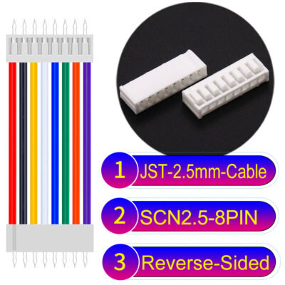 JST 2.5mm SCN2.5 8Pin Reverse-Side-Head Cable