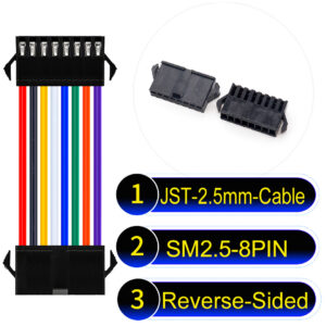JST 2.5mm SM2.54 8Pin Reverse-Side-Head Cable