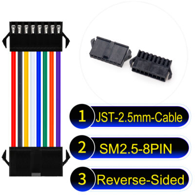 JST 2.5mm SM2.54 8Pin Reverse-Side-Head Cable
