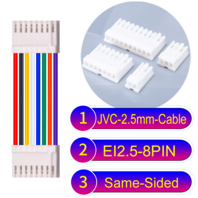 JVC 2.5mm 8-Pin Same-Side-Head 22AWG PVC Cable