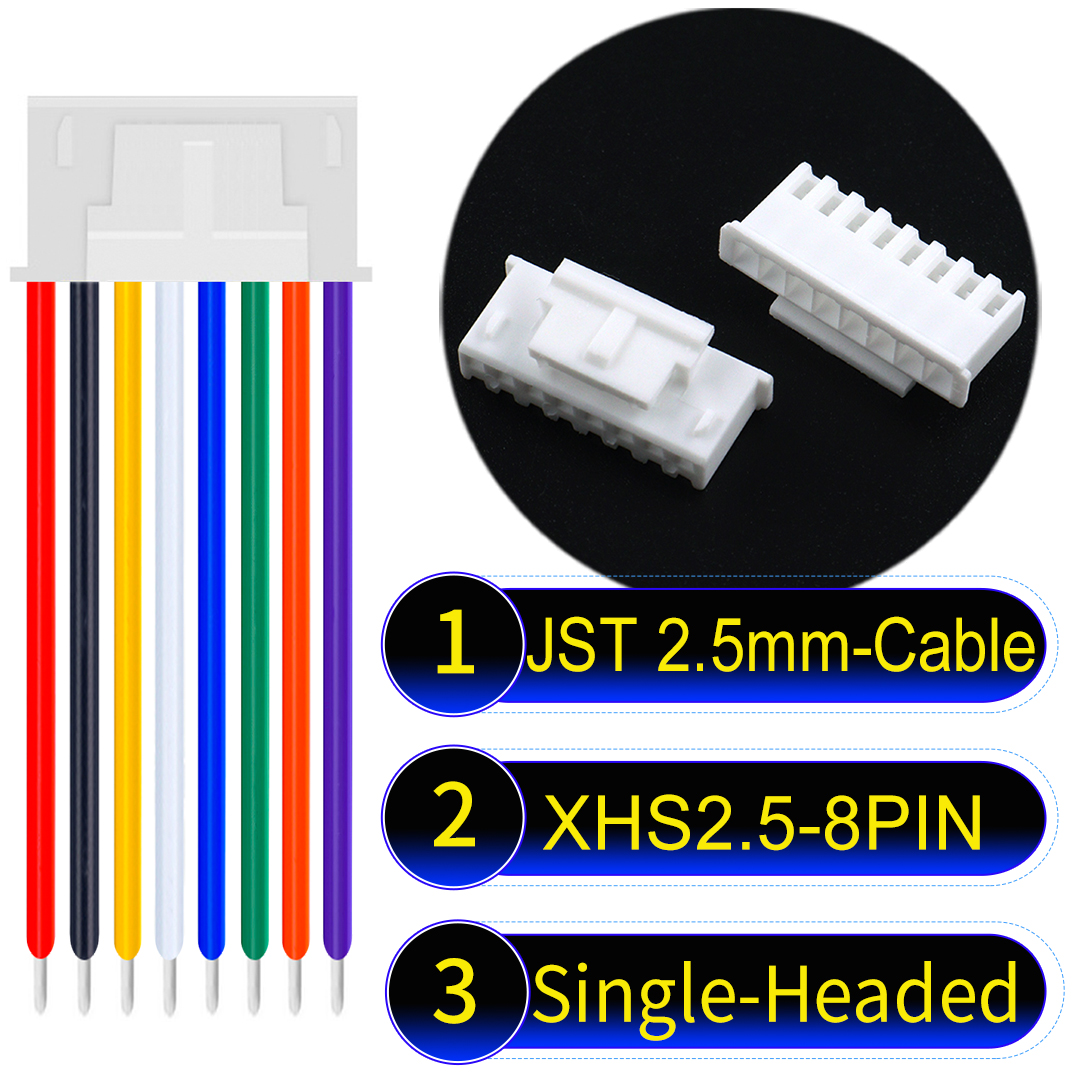 XHS2.5 with Belt Lock 8Pin Connector Single-Headed Cable JST XHS2.5 with Belt Lock 8Pin Single-Headed Cable