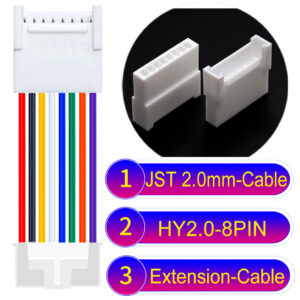 JST HY2.0mm 8-Pin Extension Cable 22AWG PVC Cable