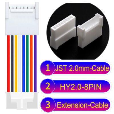 JST HY2.0mm 8-Pin Extension Cable 22AWG PVC Cable