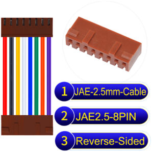 JAE 2.5mm 8-Pin Reverse-Side-Head 22AWG PVC Cable