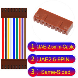 JAE 2.5mm 9-Pin Same-Side-Head 22AWG PVC Cable