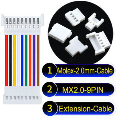 Molex MX2.0mm 9-Pin Male Female Extension Cable