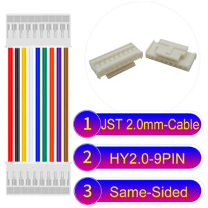 JST HY2.0mm 9-Pin Same-Side-Head 22AWG PVC Cable