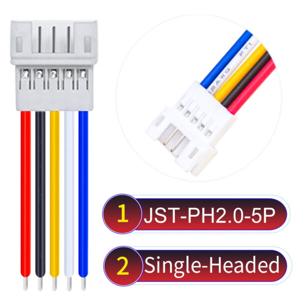 JST PH2.0 5Pin Female Single-Headed Cable