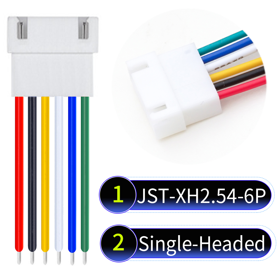 jst-xh2.54-6p-female-head-cable JST XH 6Pin Female Single-Headed Cable