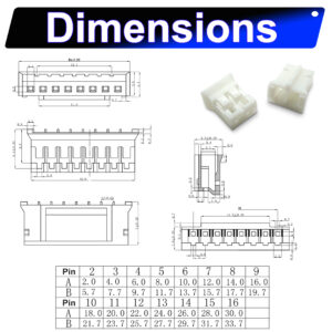 JST PHR2.0 2.0mm housing 2P 3P 4P 5P 6P 7P 8P 9P 10P 12P