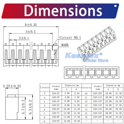 JST SANR2.0 2.0mm Female housing 2P 3P 4P 5P 6P 7P 8P 9P 10P 12P