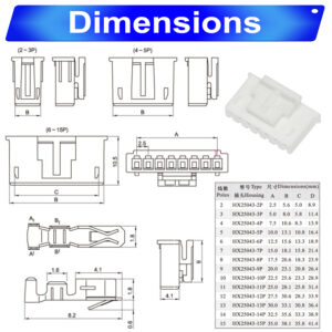 yeonho SMH250 2.54mm Male housing 2P 3P 4P 5P 6P 7P 8P 9P 10P 12P