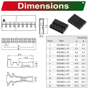 Dupon 2.0mm housing 2P 3P 4P 5P 6P 7P 8P 9P 10P 12P
