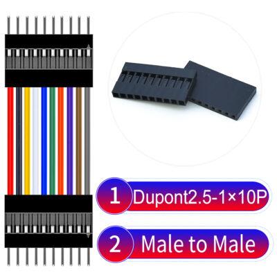 Dupont 2.54mm Male to Male 1×10Pin Cable