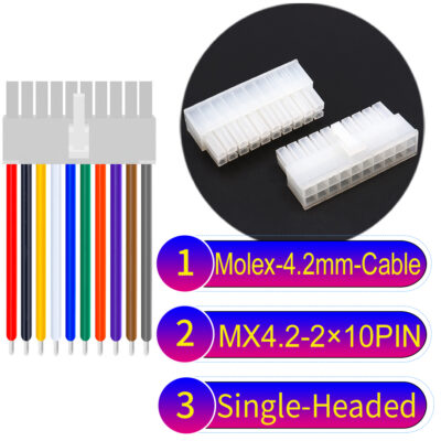 Molex MX4.2mm Dual Row 2×10Pin Mini-Fit Jr Male Single-Headed Cable