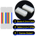 Molex MX4.2mm Dual Row 2×11Pin Mini-Fit Jr Female Same-Side-Head Cable