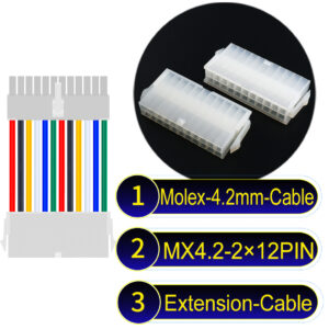 Molex MX4.2mm Dual Row 2×12Pin Mini-Fit Jr Male Female Extension Cable