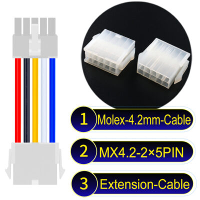 Molex MX4.2mm Dual Row 2×5Pin Mini-Fit Jr Male Female Extension Cable