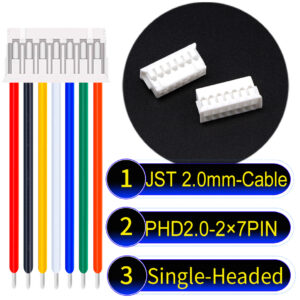 JST PHD2.0 2×7Pin Dual Row Single-Headed Cable