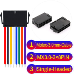 Molex MX3.0mm Dual Row 2×8Pin Female Single-Headed Micro-Fit Cable