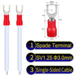 SV1.25 3mm Single-Headed ring terminal 18AWG insulated cable White connector