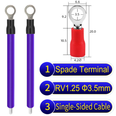RV1.25 3.5mm Single-Headed ring terminal 18AWG insulated cable Purple connector