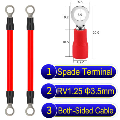 RV1.25 3.5mm both sided ring terminal 18AWG insulated cable Red connector