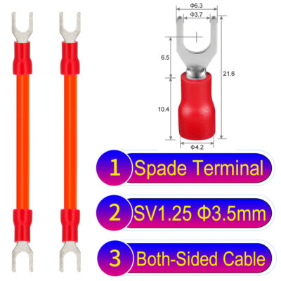 SV1.25 3.5mm both sided spade terminal 18AWG insulated cable Orange connector