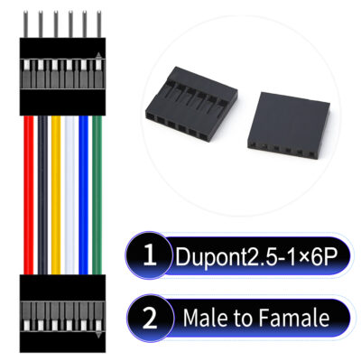 Dupont 2.54mm Male to Female 1×6Pin Cable