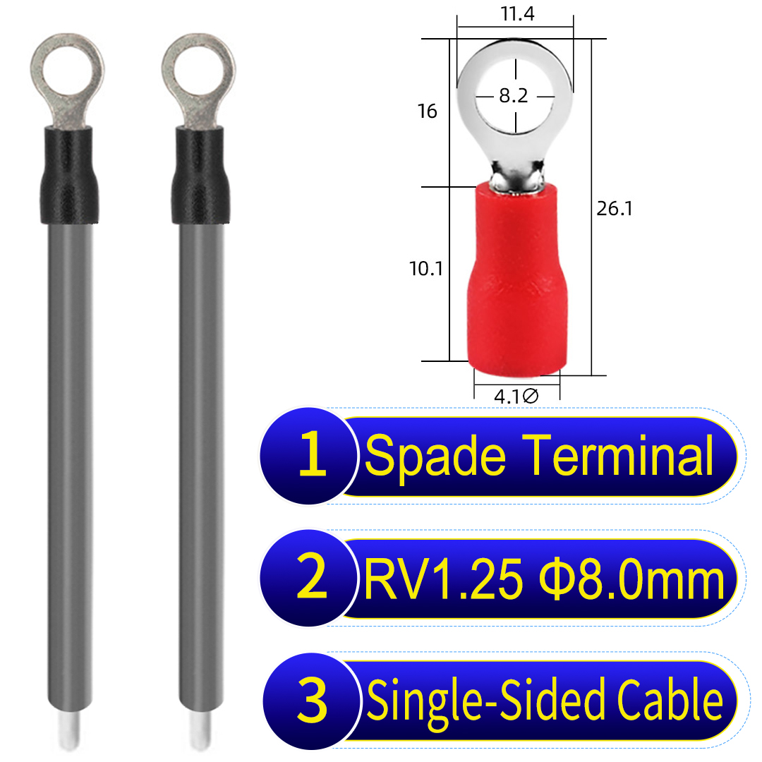 RV1.25 8mm Single-Headed ring terminal insulated connector cable Grey RV1.25 8mm Single-Headed ring terminal 18AWG insulated cable Grey connector