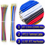 JST HY 2.0mm male-female pre-crimped terminal cable 22AWG PVC wire