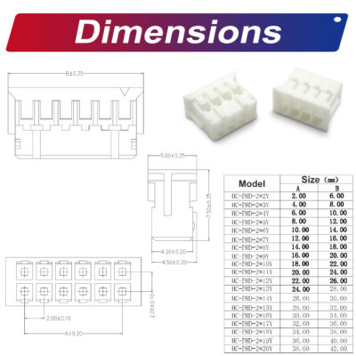 JST PHD2.0 2.0mm Housing 2P 3P 4P 5P 6P 7P 8P 9P 10P 12P
