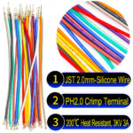 JST PH 2.0mm male-female extension pre-crimped terminal silicone cable