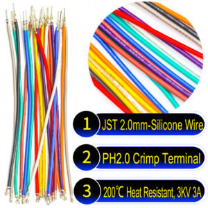 JST PH 2.0mm male-female extension pre-crimped terminal silicone cable