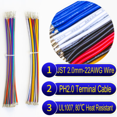 JST PH 2.0mm male-female extension pre-crimped terminal cable