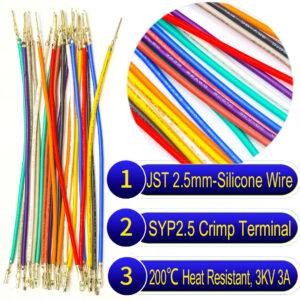 JST SYP 2.5mm pre-crimped terminal silicone cable