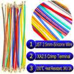 JST XA 2.5mm pre-crimped terminal silicone cable
