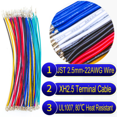 JST XH 2.5mm male female extension pre-crimped terminal cable