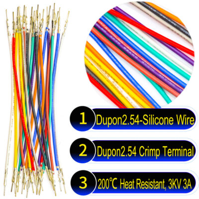 Molex 2.5mm Dupont male to male pre-crimped terminal silicone cable