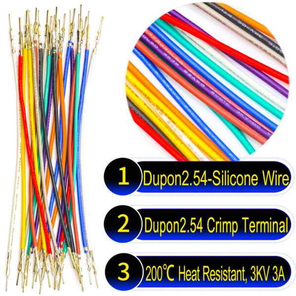 Molex 2.5mm Dupont male to male pre-crimped terminal silicone cable