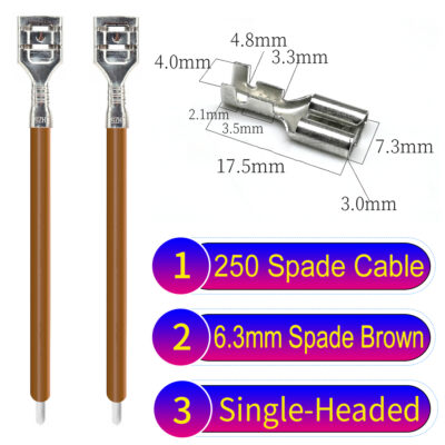 6.3mm spade terminals Cable Single-Sided Red
