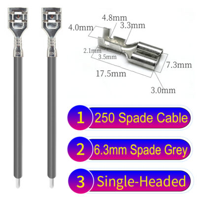 6.3mm spade terminals Cable Single-Sided Red