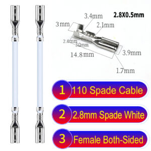 2.8mm both sided spade cable White