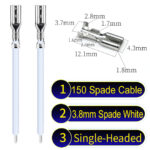 3.8mm spade connectors Single-Headed Cable White for wiring projects