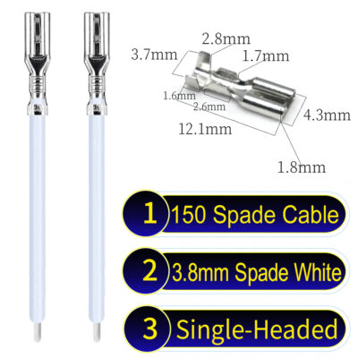 3.8mm spade connectors Single-Headed Cable White for wiring projects