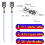 4.8mm single-head spade terminal Cable Single-Sided White