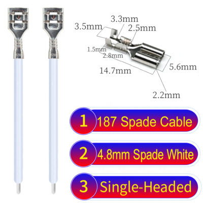 4.8mm single-head spade terminal Cable Single-Sided White