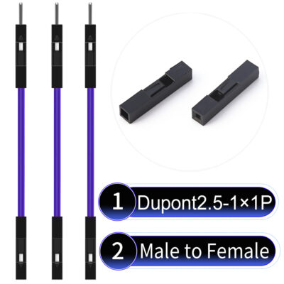 Dupont 2.54mm Male to Female 1Pin Purple Cable